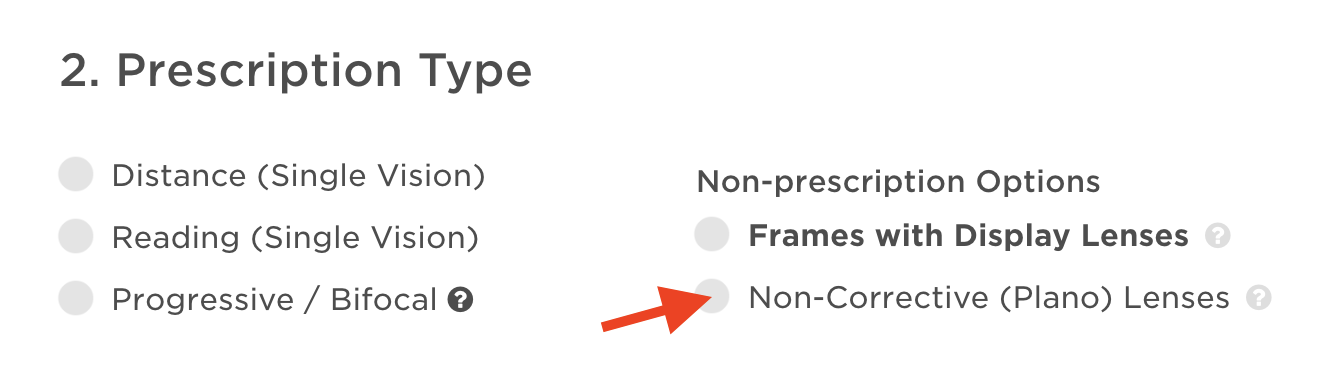 Order plano lenses