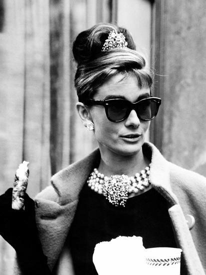 Hepburn in cat-eye frames