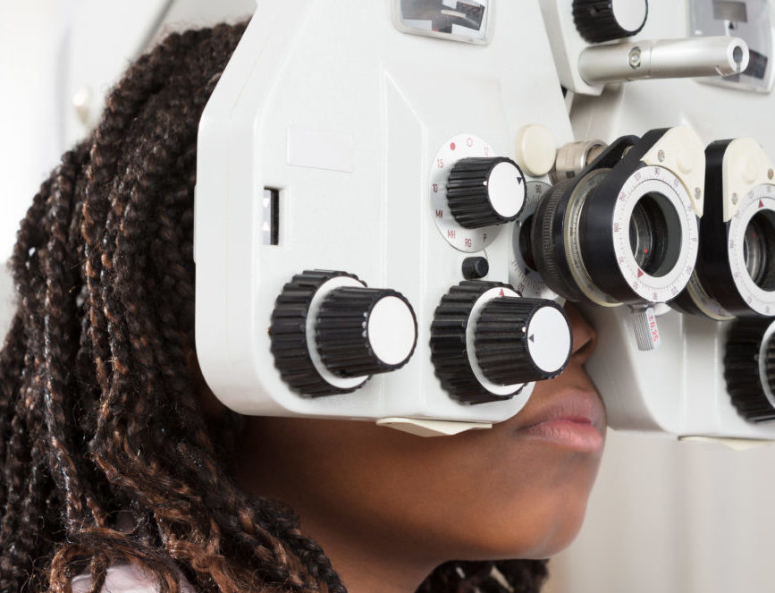 Girl Doing Eye Test