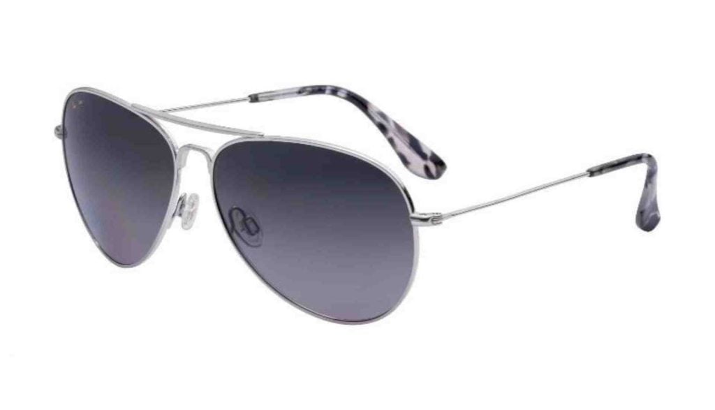 Unisex Maui Jim Mavericks in style GS264-17, featuring Silver titanium frames and Neutral Grey MauiPure lenses