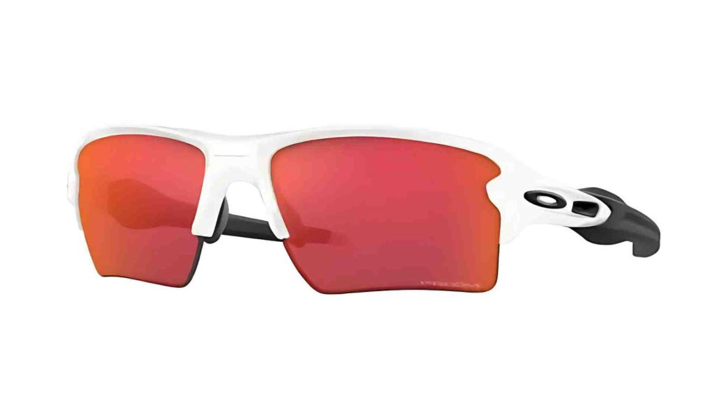 Oakley FLAK 2.0 XL 009188 men's sunglasses in 918803 Polished White frames with black arms and Prizm Field red lenses