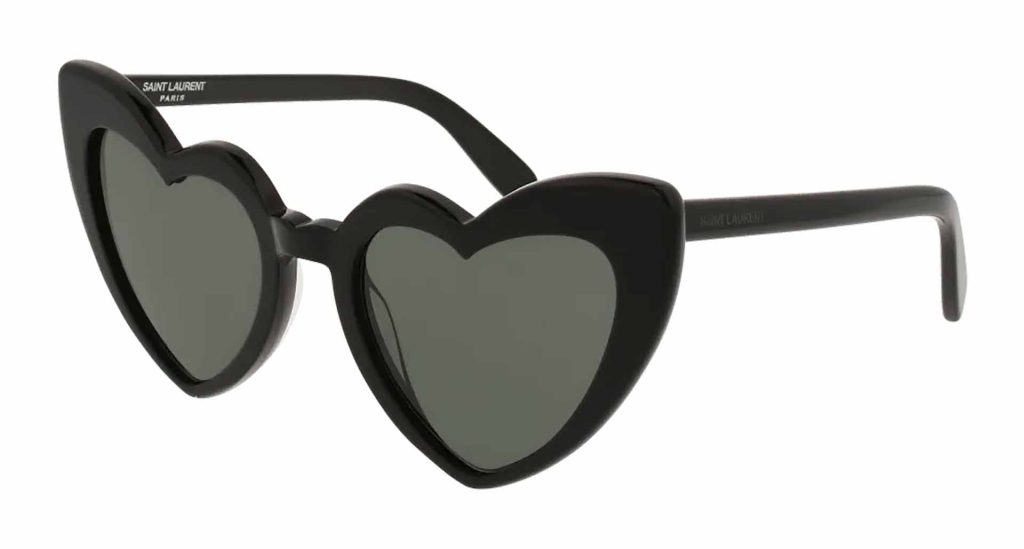 Funky Saint Laurent SL 181 LOULOU heart-shaped black sunglasses