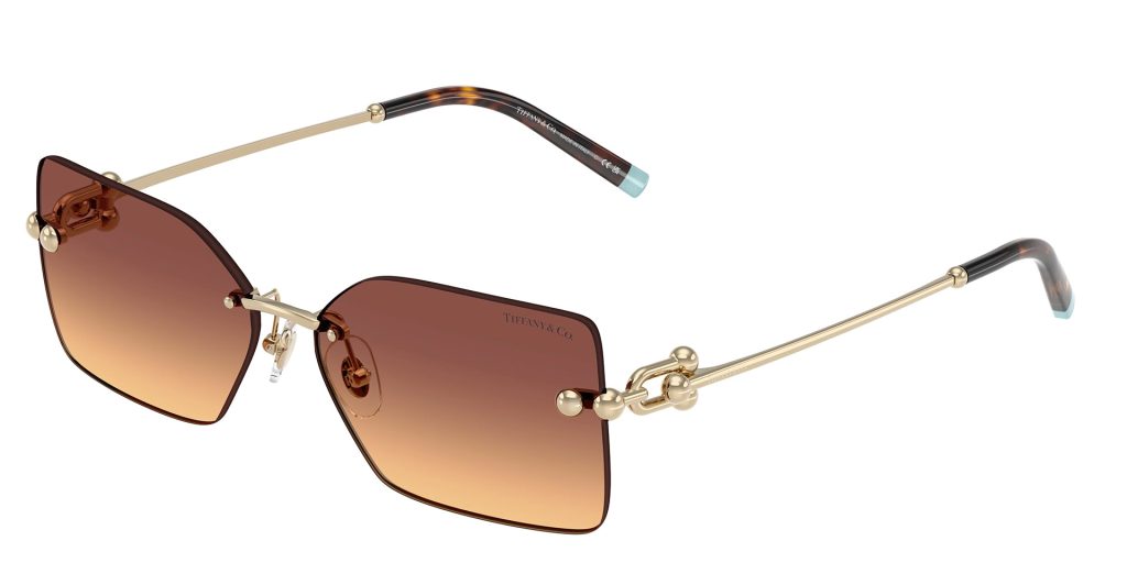 Tiffany TF3088 unisex sunglasses featuring pale gold and gradient lenses